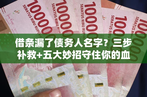 济南借条漏了债务人名字？三步补救+五大妙招守住你的血汗钱